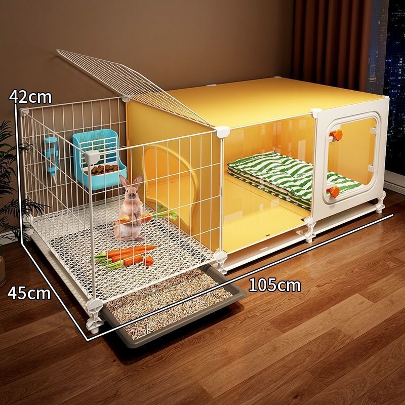 Πλαστικό κλουβί για κουνέλια με τουαλέτα, κατάλληλο για ινδικά χοιρίδια, για εσωτερική χρήση