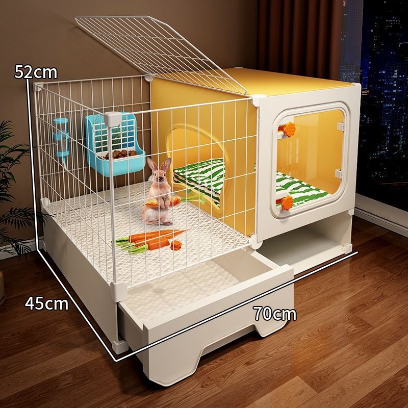 Πλαστικό κλουβί για κουνέλια με τουαλέτα, κατάλληλο για ινδικά χοιρίδια, για εσωτερική χρήση