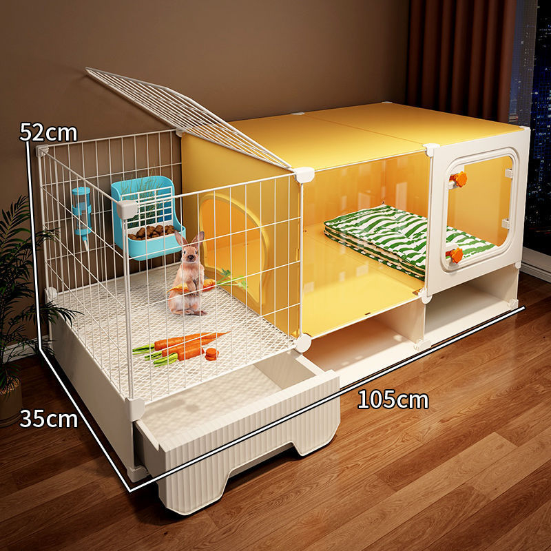 Πλαστικό κλουβί για κουνέλια με τουαλέτα, κατάλληλο για ινδικά χοιρίδια, για εσωτερική χρήση