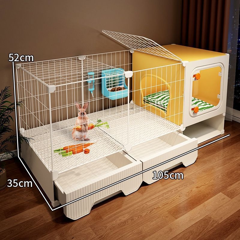 Πλαστικό κλουβί για κουνέλια με τουαλέτα, κατάλληλο για ινδικά χοιρίδια, για εσωτερική χρήση