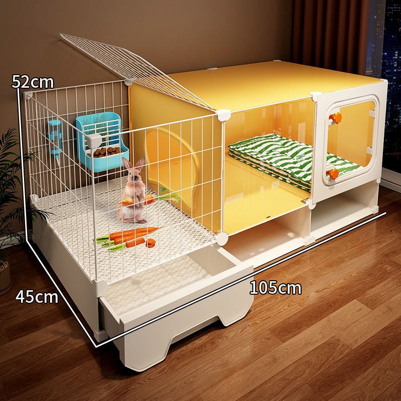 Πλαστικό κλουβί για κουνέλια με τουαλέτα, κατάλληλο για ινδικά χοιρίδια, για εσωτερική χρήση