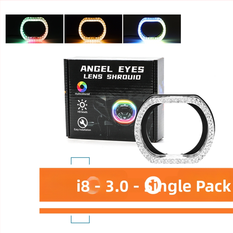 Angel Eye Ring LED dekorativni poklop prednjih svjetala automobila, akril, 12V DC, 5W, Bluetooth upravljanje putem aplikacije, univerzalna kompatibilnost