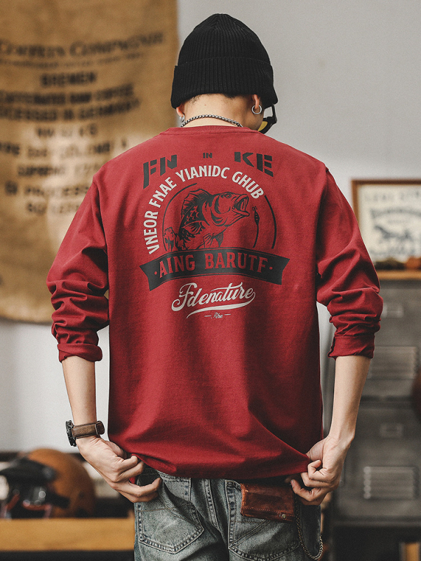 Jereno muška majica s dugim rukavima, opuštenog kroja, okrugli izrez, antibakterijska, combed pamuk 96%+