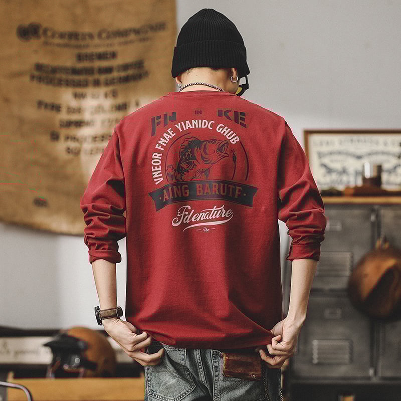 Jereno muška majica s dugim rukavima, opuštenog kroja, okrugli izrez, antibakterijska, combed pamuk 96%+