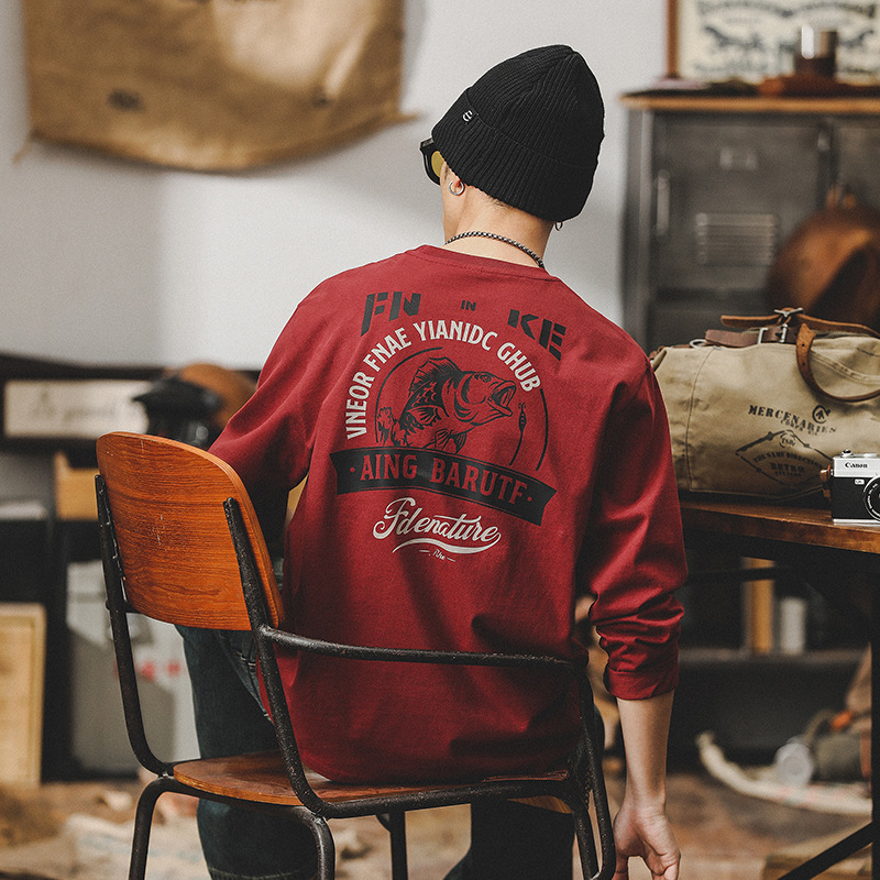 Jereno muška majica s dugim rukavima, opuštenog kroja, okrugli izrez, antibakterijska, combed pamuk 96%+