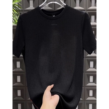 Muška slim-fit majica kratkih rukava s okruglim izrezom - poliester, prozračna