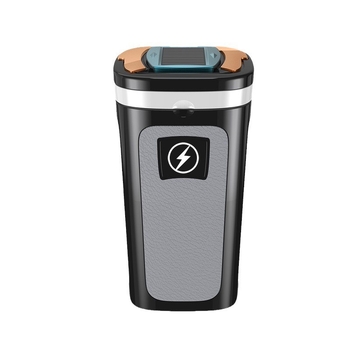 Keramički auto pepeljak sa solarnim napajanjem, visi dizajn, s upaljačem i svjetlećim keramičkim unutarnjim dijelom — Model 924, Marka Perfect Music; Materijal: keramika; Postup graviranja; Dvostruka upotreba za kuću i automobil