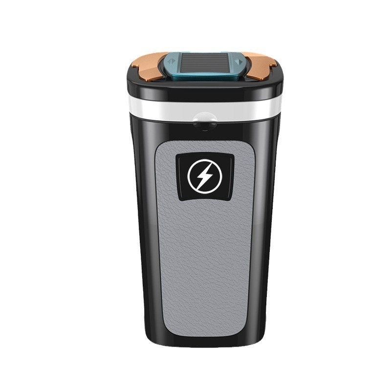 Keramički auto pepeljak sa solarnim napajanjem, visi dizajn, s upaljačem i svjetlećim keramičkim unutarnjim dijelom — Model 924, Marka Perfect Music; Materijal: keramika; Postup graviranja; Dvostruka upotreba za kuću i automobil