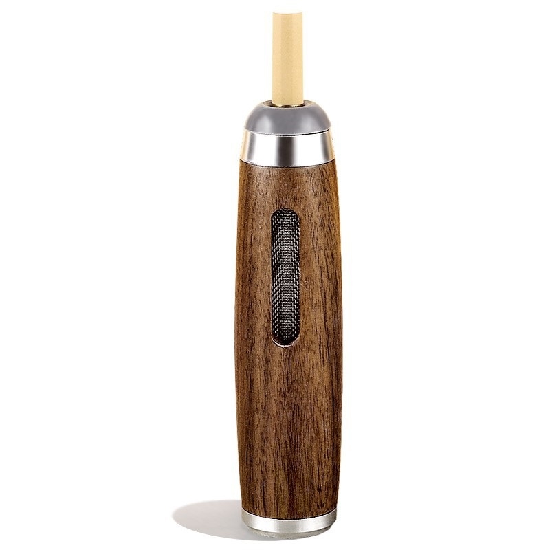 Metalna kutija za cigarete s mini pepelnikom od orahovog drveta, gravirano, model 02, 70 g