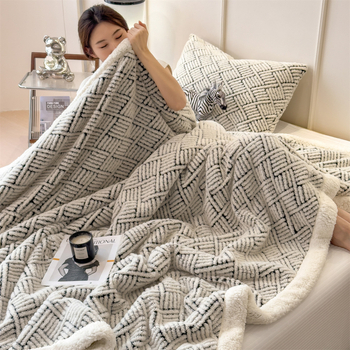 Νordic στυλ κουβέρτα από μαλλί αρνιού και κασμίρι, γεωμετρικό μοτίβο, 300–500 g, για φθινόπωρο και χειμώνα