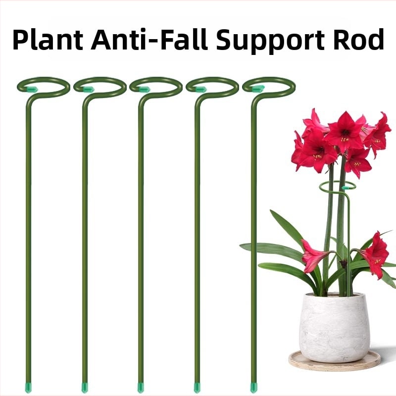 Опора за растения и цветя – метална пръчка с пластмасово покритие, скоба против падане за фиксиране на клонки