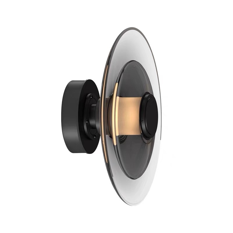 Lampa de perete cu abajur din sticlă, corp din metal, LED, 220V, stil lux discret