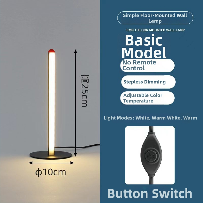 Állólámpa LED, nordikus minimalista design nappali vagy hálószoba számára, 50 LED, alumínium test, policarbonát árnyékoló, távirányító