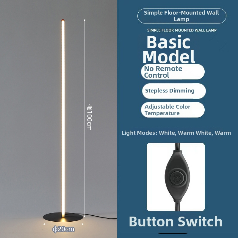 Állólámpa LED, nordikus minimalista design nappali vagy hálószoba számára, 50 LED, alumínium test, policarbonát árnyékoló, távirányító