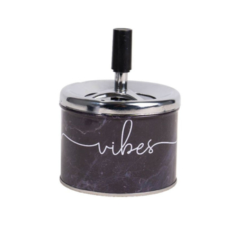 Пепелник с капак, автомобилно монтиран ветроустойчив метален, 6 броя в кутия, печат на лого възможен, модерен минималистичен стил