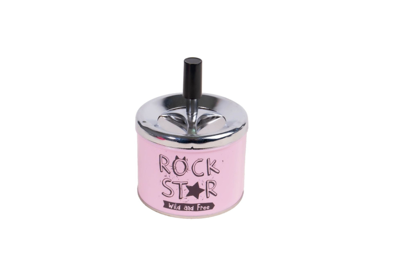 Пепелник с капак, автомобилно монтиран ветроустойчив метален, 6 броя в кутия, печат на лого възможен, модерен минималистичен стил