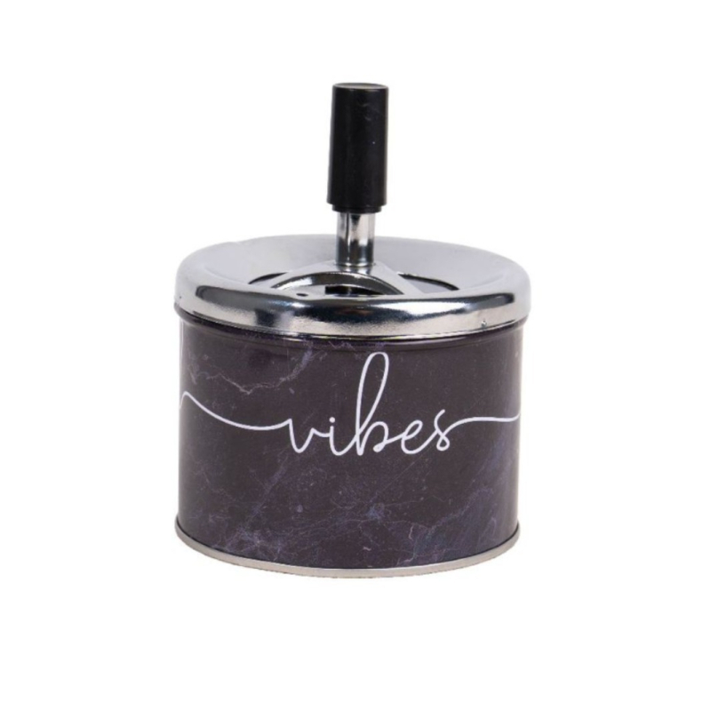 Пепелник с капак, автомобилно монтиран ветроустойчив метален, 6 броя в кутия, печат на лого възможен, модерен минималистичен стил