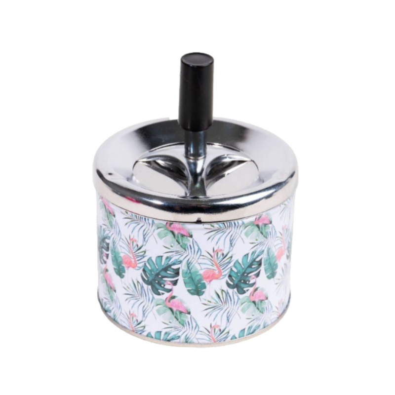 Пепелник с капак, автомобилно монтиран ветроустойчив метален, 6 броя в кутия, печат на лого възможен, модерен минималистичен стил