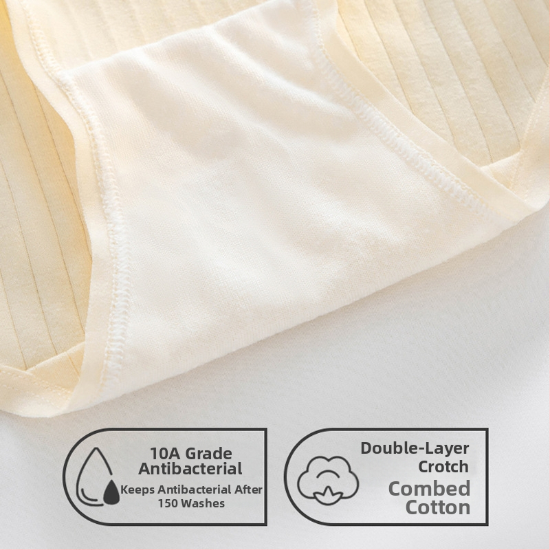 Εσώρουχα κοριτσιών από βαμβάκι για εφήβους, μεσαία μέση, διαπνέοντα, αντιβακτηριακά, πλεκτό ύφασμα, σχέδιο καρτούν