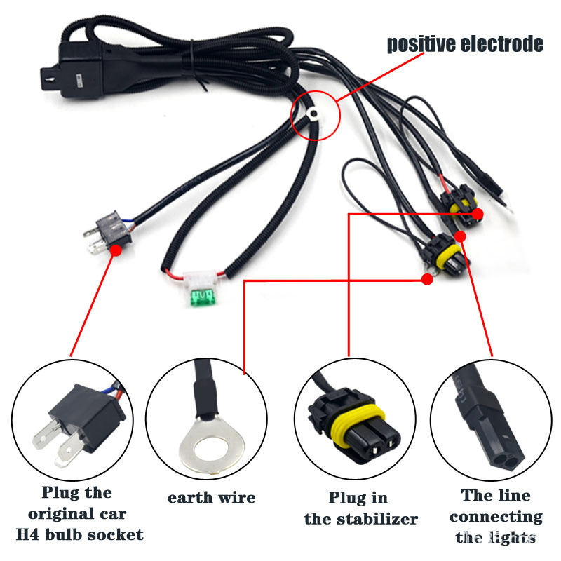 Οικουμενικό Σετ Φαναριών H4 με Xenon λαμπτήρα, 12V, 35-55W, μοντέλο H4