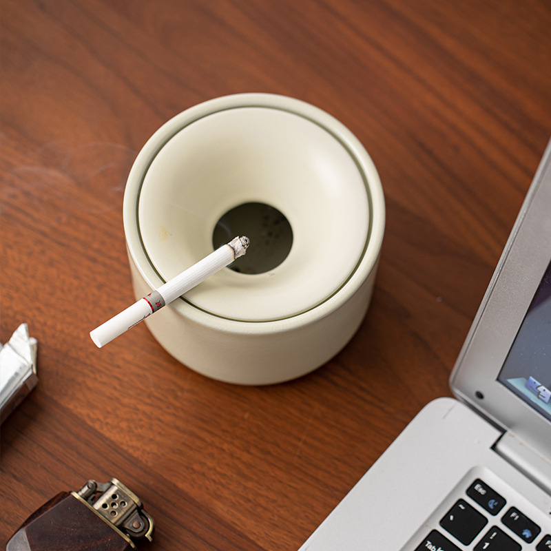 Scrumieră ceramică pentru ceremonia ceaiului, cu protecție împotriva vântului, logo imprimat, stil minimalist chinezesc