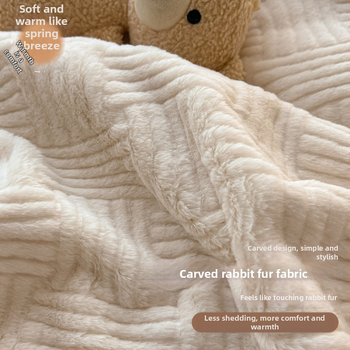 Πολυεστερική βελουδένια κουβέρτα, στυλ μαλλιού αρνιού, 300–500 g, για όλες τις εποχές, μινιμαλιστικό στυλ, μονόχρωμη ή καρό