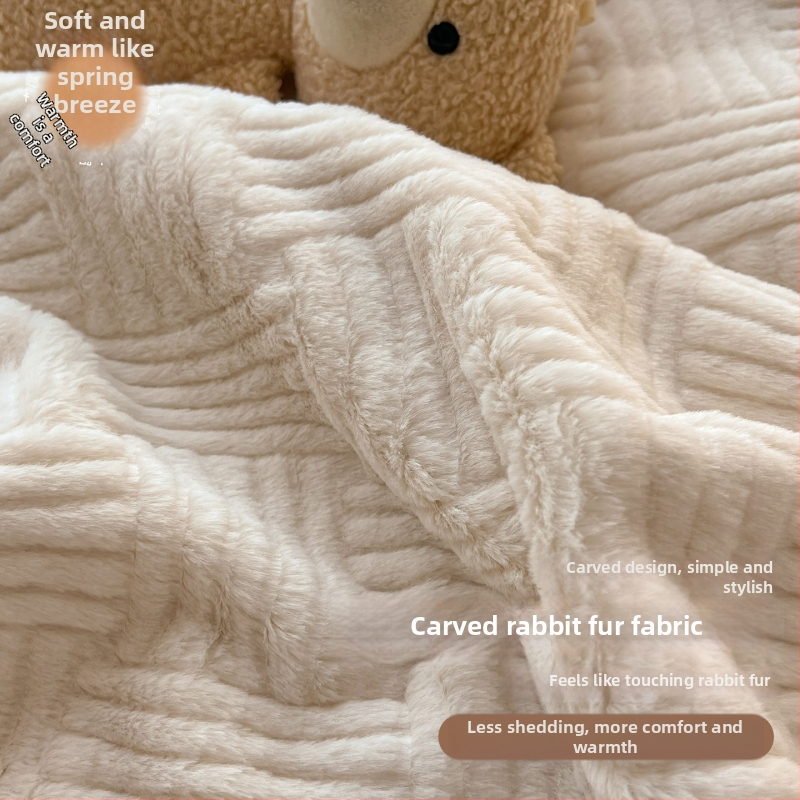 Πολυεστερική βελουδένια κουβέρτα, στυλ μαλλιού αρνιού, 300–500 g, για όλες τις εποχές, μινιμαλιστικό στυλ, μονόχρωμη ή καρό