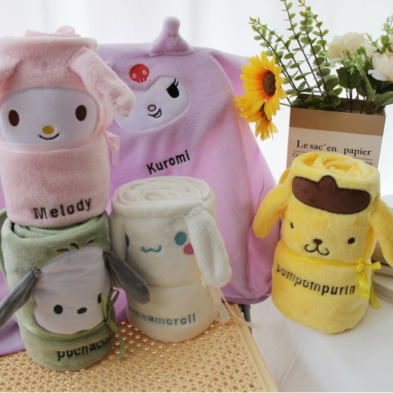 Κουβέρτα με Μαξιλάρι Καρτούν – 120 g coral fleece, σχέδιο κινούμενων σχεδίων, άνοιξη–φθινόπωρο, φορητό για ύπνο/ταξίδι/αυτοκίνητο