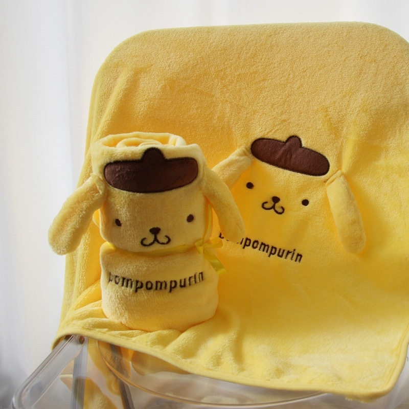 Κουβέρτα με Μαξιλάρι Καρτούν – 120 g coral fleece, σχέδιο κινούμενων σχεδίων, άνοιξη–φθινόπωρο, φορητό για ύπνο/ταξίδι/αυτοκίνητο