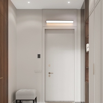 LED μακρύ τοίχου φωτιστικό, επιφανειακή τοποθέτηση σε δεξιά γωνία, τρίγωνος σχεδιασμός, PVC σκιά, 220V, βάση E40, συνδεδεμένο με Tmall Elf