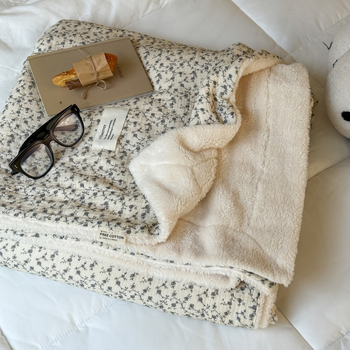 Κουβέρτα από βαμβάκι και βελούδο με μικρό φλοράλ μοτίβο, κορεατικού στυλ, 2,2 kg, χειμώνας