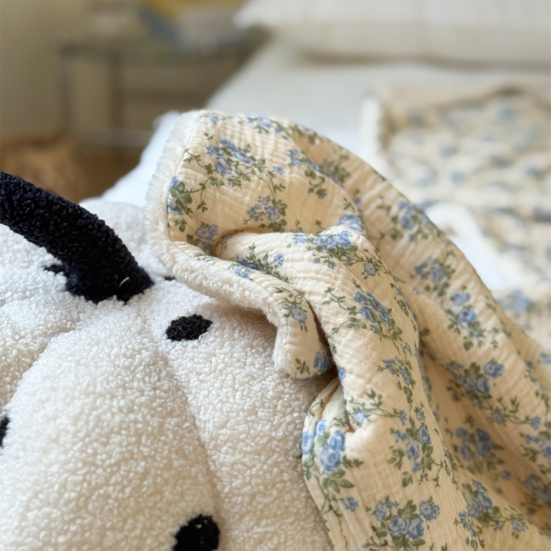 Κουβέρτα από βαμβάκι και βελούδο με μικρό φλοράλ μοτίβο, κορεατικού στυλ, 2,2 kg, χειμώνας