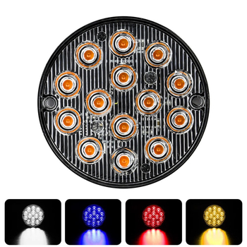 Okruglo LED strob svjetlo s 14 LED, 12-24V, aluminijsko kućište, za policijska vozila, intervencijska vozila i vozila hitne pomoći