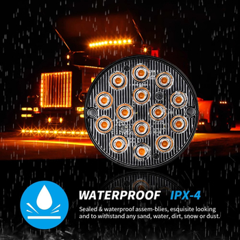 Okruglo LED strob svjetlo s 14 LED, 12-24V, aluminijsko kućište, za policijska vozila, intervencijska vozila i vozila hitne pomoći