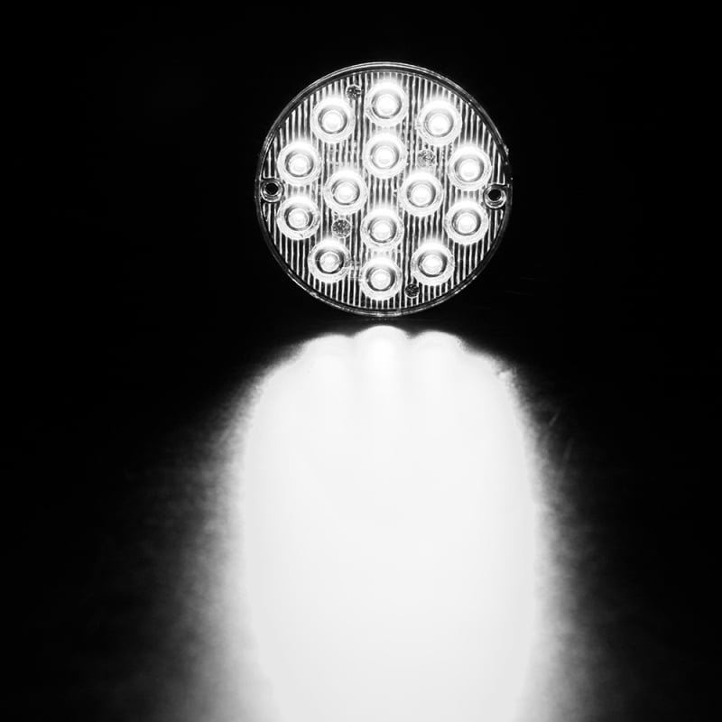 Okruglo LED strob svjetlo s 14 LED, 12-24V, aluminijsko kućište, za policijska vozila, intervencijska vozila i vozila hitne pomoći