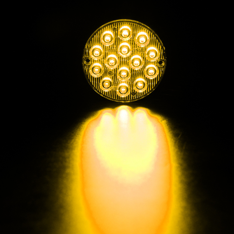 Okruglo LED strob svjetlo s 14 LED, 12-24V, aluminijsko kućište, za policijska vozila, intervencijska vozila i vozila hitne pomoći