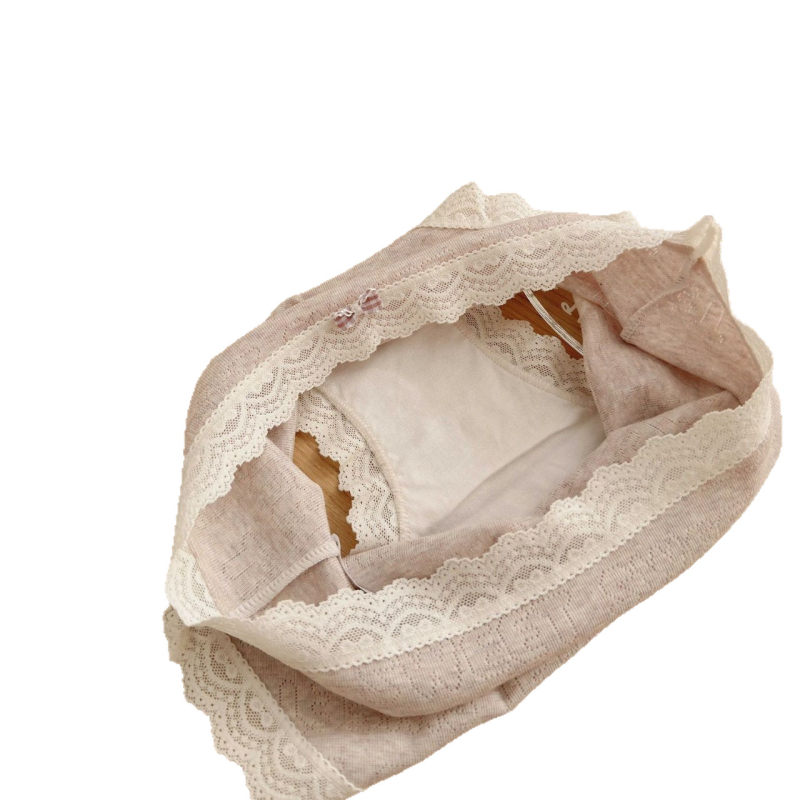 Ženske gaćice srednje talije od pamuka jacquard, prozračne, antibakterijske, nježne prema koži.