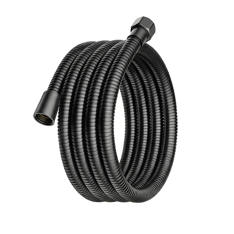 Rozsdamentes acél zuhanycső, falra szerelhető, sárgaréz csatlakozó, max. 80°C, névleges nyomás 1 MPa