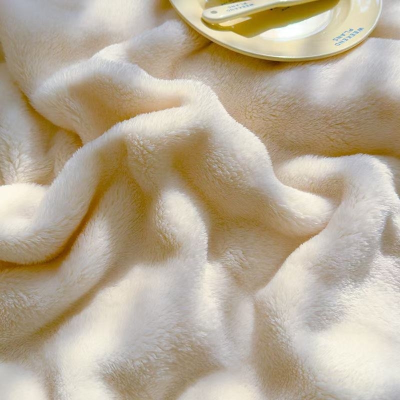 Κουβέρτα ανάπαυσης — χνουδωτή γούνα κουνελιού, κοραλλί φλίς, πολυεστέρας, 1000–1500 g, με δυνατότητα προσαρμογής