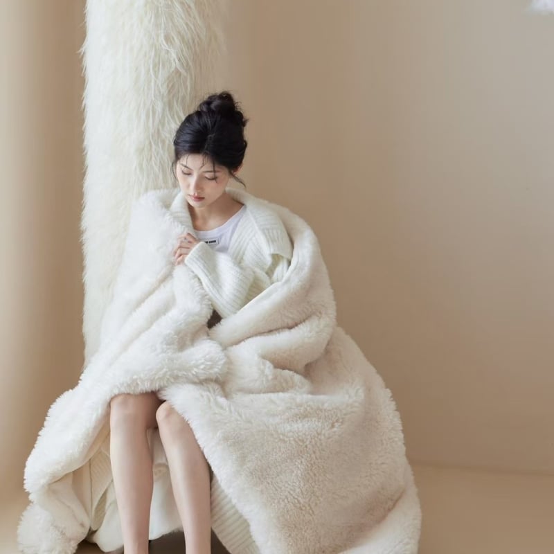 Κασμιρινο-μαλλί κουβέρτα, μονόχρωμο σχέδιο, χειμώνας, συρρίκνωση 3-5%, μοντέρνο μινιμαλιστικό στυλ