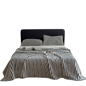 Whitsea φλανέλ κουβέρτα – πολυεστερική ίνα, ρίγες μοτίβο, 300–500 γρ, για όλες τις εποχές, στυλ ελαφρύ πολυτελείας