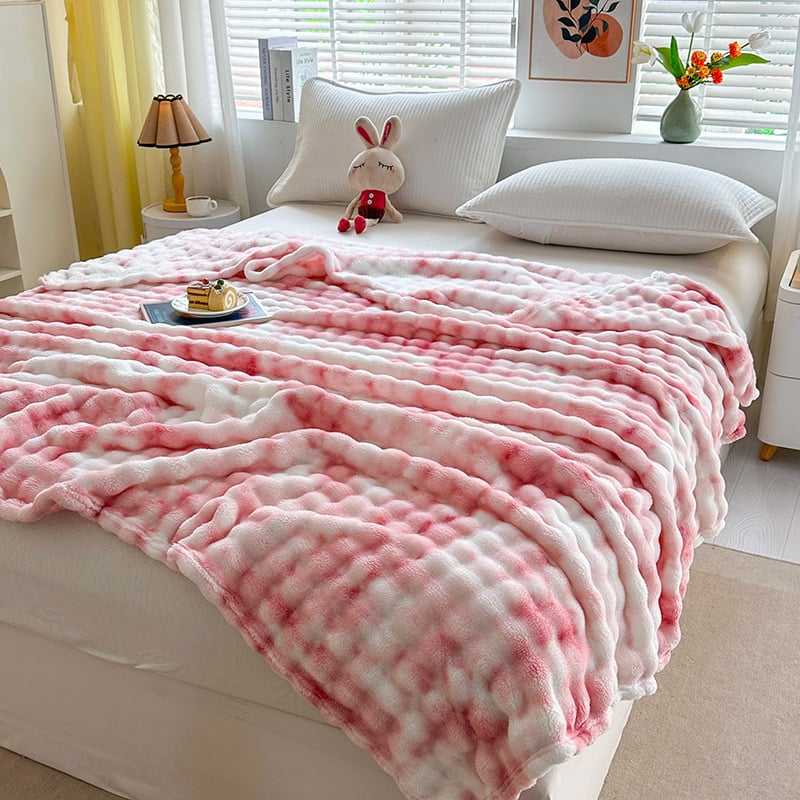 Κουβέρτα φλανέλ με μοτίβο μονόχρωμο, πολυεστέρας, για όλες τις εποχές, μινιμαλιστικό ύφος