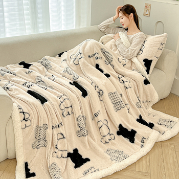 Πολυεστερικό φλανελ πάπλωμα με σχέδιο κινουμένων σχεδίων, θέρμανση για όλη τη σεζόν, ριχτάρι γραφείου και κοιτώνα