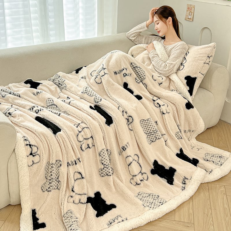 Πολυεστερικό φλανελ πάπλωμα με σχέδιο κινουμένων σχεδίων, θέρμανση για όλη τη σεζόν, ριχτάρι γραφείου και κοιτώνα