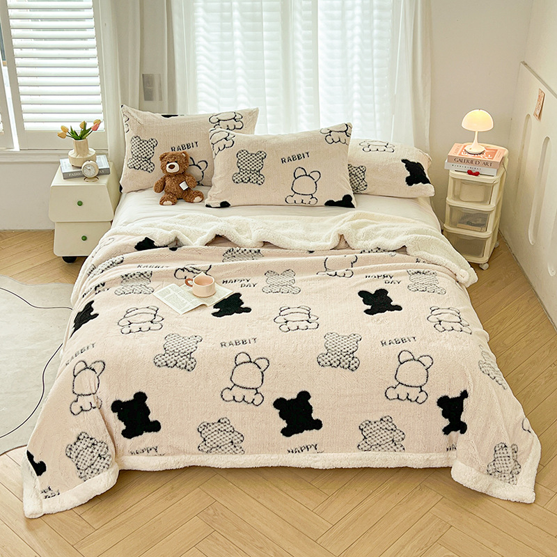 Πολυεστερικό φλανελ πάπλωμα με σχέδιο κινουμένων σχεδίων, θέρμανση για όλη τη σεζόν, ριχτάρι γραφείου και κοιτώνα