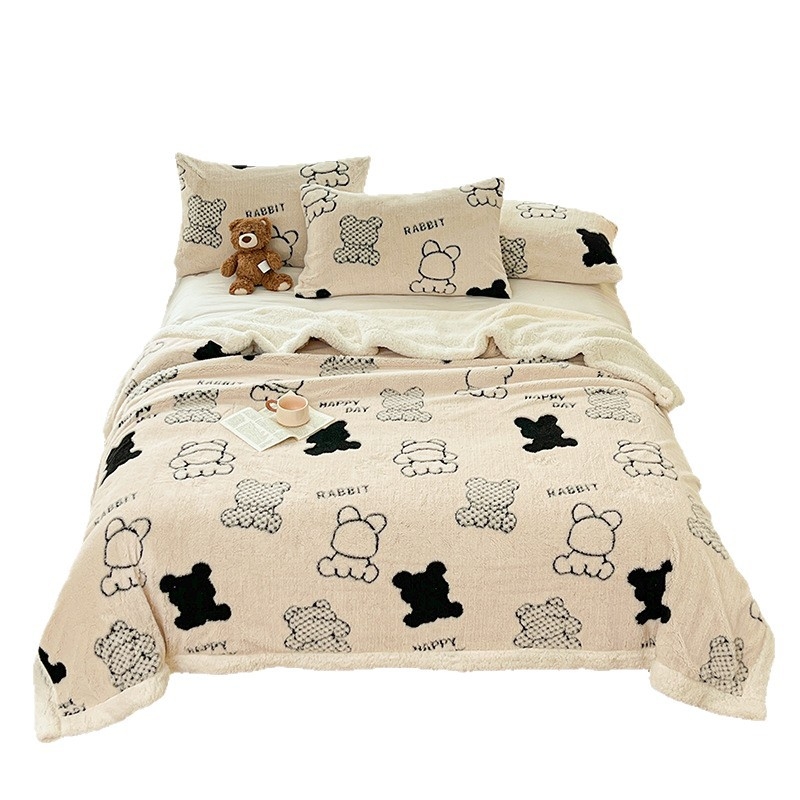 Πολυεστερικό φλανελ πάπλωμα με σχέδιο κινουμένων σχεδίων, θέρμανση για όλη τη σεζόν, ριχτάρι γραφείου και κοιτώνα