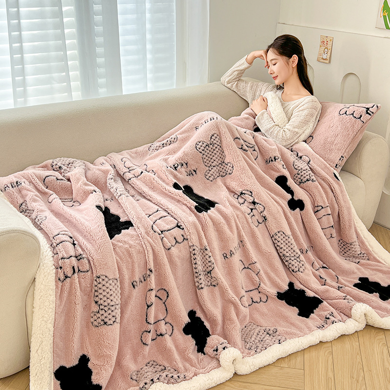 Πολυεστερικό φλανελ πάπλωμα με σχέδιο κινουμένων σχεδίων, θέρμανση για όλη τη σεζόν, ριχτάρι γραφείου και κοιτώνα