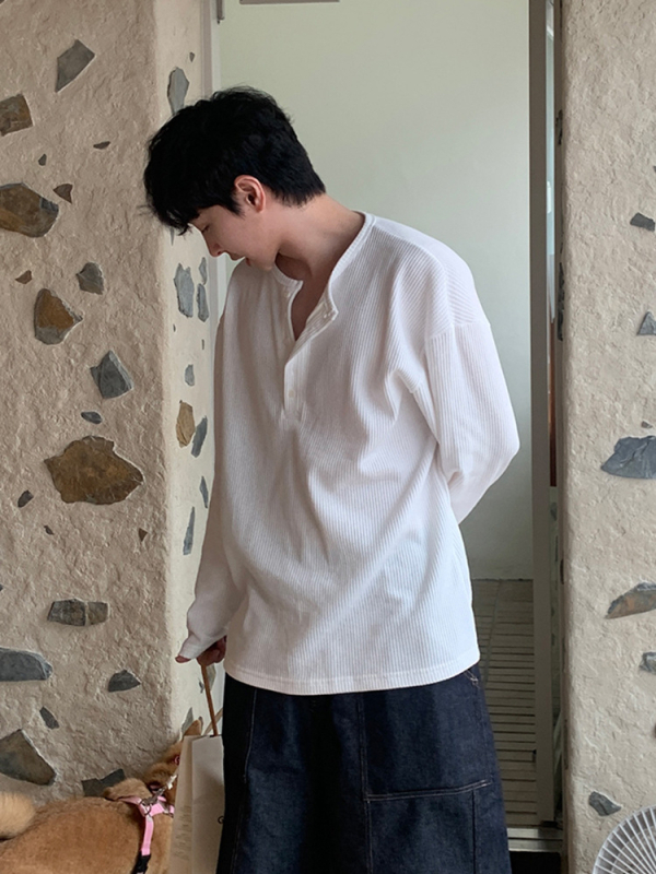 Pamut waffle textúrájú póló, lazább szabás, rövid ujjú, nyár 2025