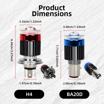 LED προβολέας μοτοσικλέτας, περίβλημα από αεροπορικό αλουμίνιο, 12V, LED πηγή φωτός, συγκεντρωτικός φακός, προστασία IP64