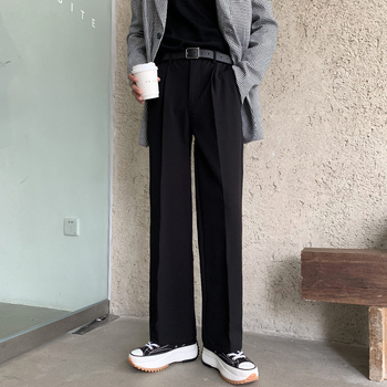 Férfi nadrágok, egyenes szabás, poliészter anyag, nyár, divatos stílus